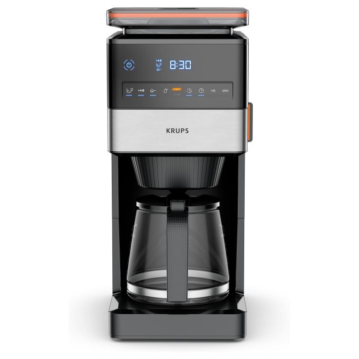 Krups KM8428 Cafetera de Filtro Programable Aroma Partner, 1.5L, Molinillo Integrado, para Granos y Café Molido, 1000W, Color Negro 1