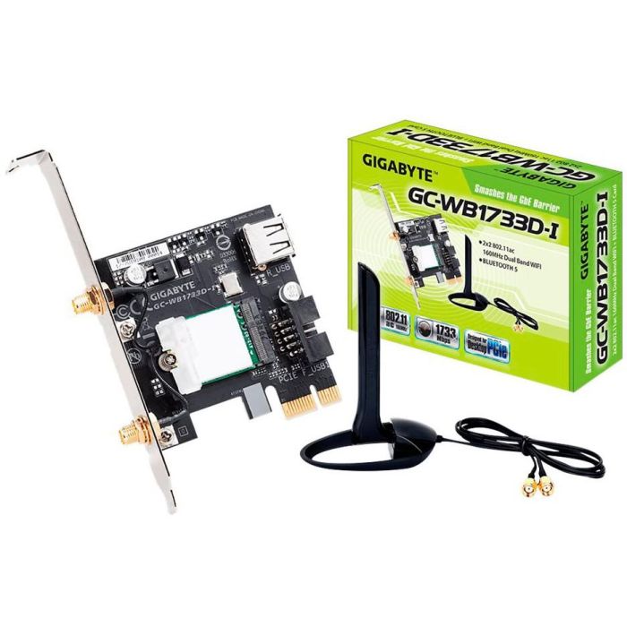 Gigabyte GC-WB1733D-I WLAN & Bluetooth 5.0 PCIe x1 Tarjeta de Red Inalámbrica 1 Gigabyte GC-WB1733D-I WLAN & Bluetooth 5.0 PCIe x1 Tarjeta de Red Inalámbrica 1