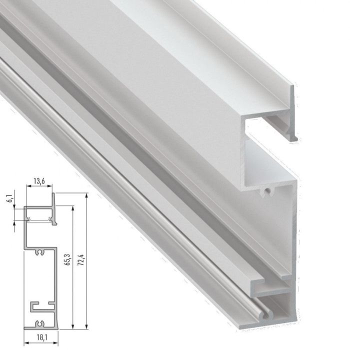 Perfíl Aluminio FLARO 2,02M - Anodizado Plata Perfíl Aluminio FLARO 2,02M - Anodizado Plata