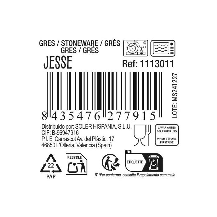 Inde Mug 330ml Surtido 3 Colores Jesse (24 Unidades)