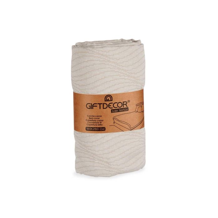 Colcha Cama Agua Beige 180X260Cm Giftdecor (4 Unidades) 2 Colcha Cama Agua Beige 180X260Cm Giftdecor (4 Unidades) 2
