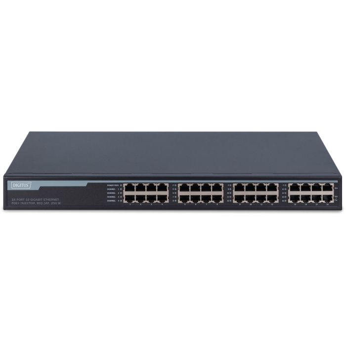 Digitus DN-95116 Inyector PoE+ Hub Gigabit Ethernet 16 Puertos 802.3at, 250W Total, 30W/Puerto, 10Gbps para APs, Cámaras IP 1 Digitus DN-95116 Inyector PoE+ Hub Gigabit Ethernet 16 Puertos 802.3at, 250W Total, 30W/Puerto, 10Gbps para APs, Cámaras IP 1