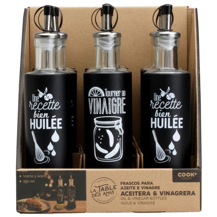 Cook Concept Aceitera o Vinagrera Industriel Cristal y Acero Inoxidable Altura 25 cm 6