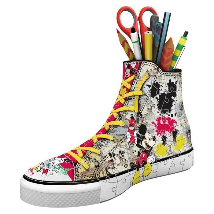 Ravensburger Puzzle 3D Zapatilla Sneaker Mickey Mouse Disney - 108 Piezas para Construir y Decorar, Funciona como Portalápices 1