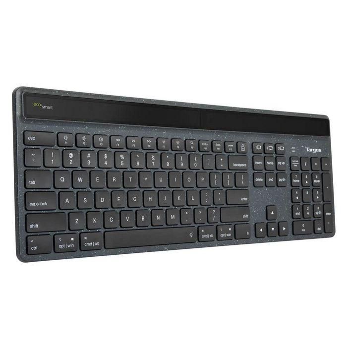 Targus Sustainable Energy Harvesting EcoSmart™ Keyboard, Bluetooth 5.0 BLE, Nordic 3 Targus Sustainable Energy Harvesting EcoSmart™ Keyboard, Bluetooth 5.0 BLE, Nordic 3