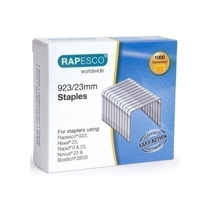 Grapas Rapesco Gran Capacidad 923/23 Mm. Galvanizadas Caja De 1000