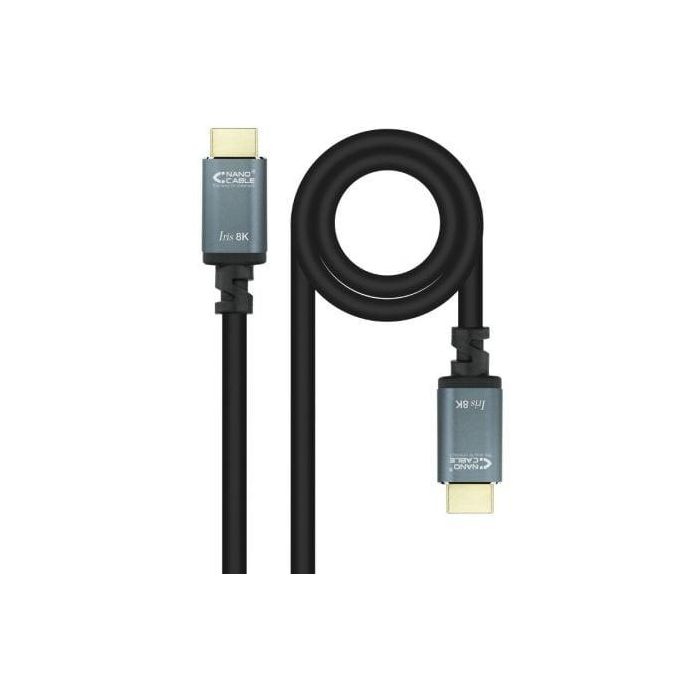 Nanocable 10.15.8005 Cable HDMI 2.1 IRIS 8K 48Gbps para 8K@60Hz y 4K@120Hz, con eARC, HDR, 5m, Negro Nanocable 10.15.8005 Cable HDMI 2.1 IRIS 8K 48Gbps para 8K@60Hz y 4K@120Hz, con eARC, HDR, 5m, Negro