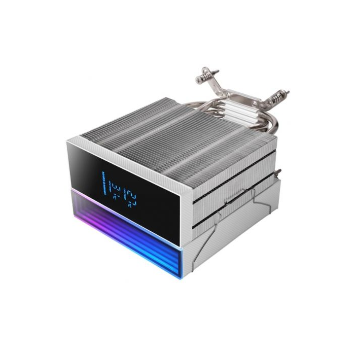 Mars Gaming MCPU-LCD Disipador CPU con Pantalla LCD, 6 Heatpipes HCT, Ventilador ARGB 120mm PWM, Compatible Intel/AMD, TDP 300W, Blanco 3