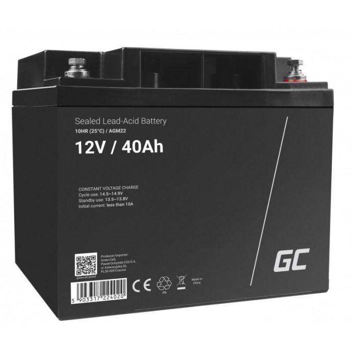 Green Cell AGM22 Batería AGM 12V 40Ah Sealed Lead Acid 0 Green Cell AGM22 Batería AGM 12V 40Ah Sealed Lead Acid 0