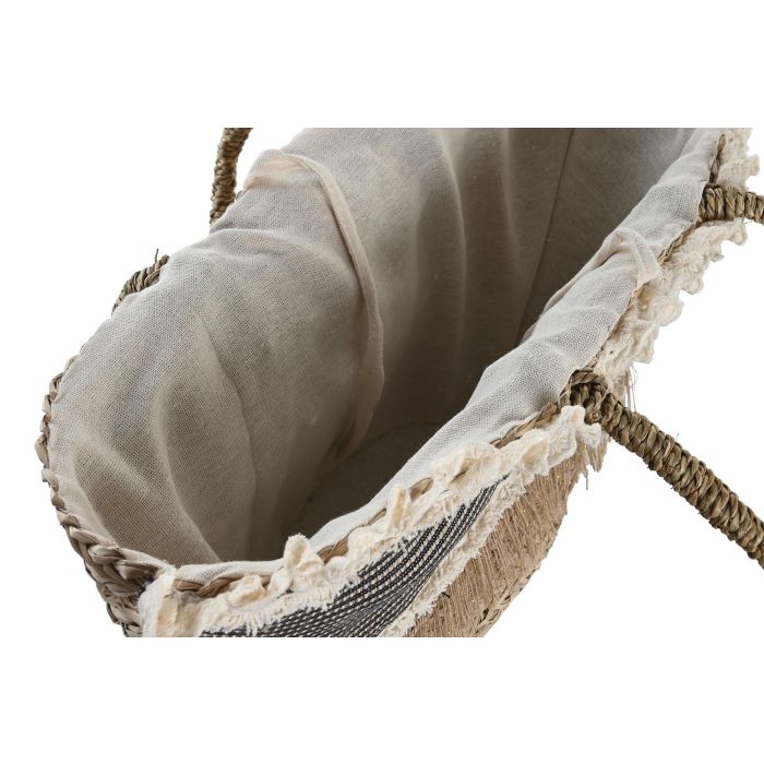 Bolso Mediterraneo DKD Home Decor Natural Blanco 18 x 50 x 52 cm 2