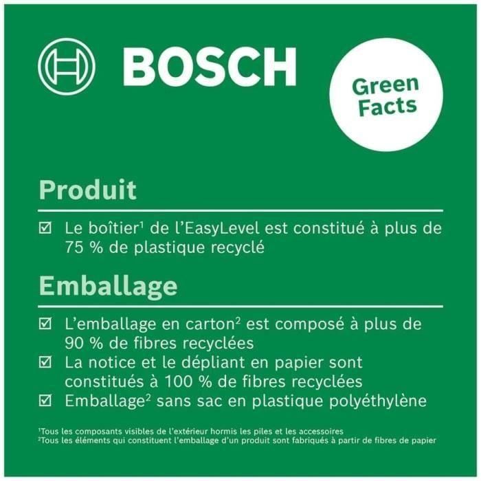 Nivel láser de burbuja Bosch EasyLevel con soporte de pared (línea láser para alineación flexible en paredes y punto láser) 2