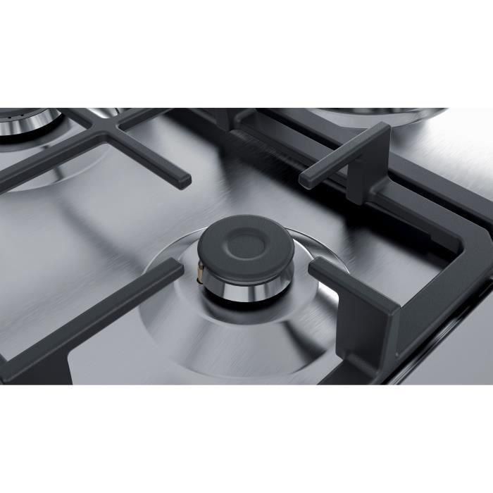 BOSCH - PGP6B5B90 - Mesa de gas - 4 quemadores - 7500W - L58,2cm x P52cm - Acero inoxidable 2