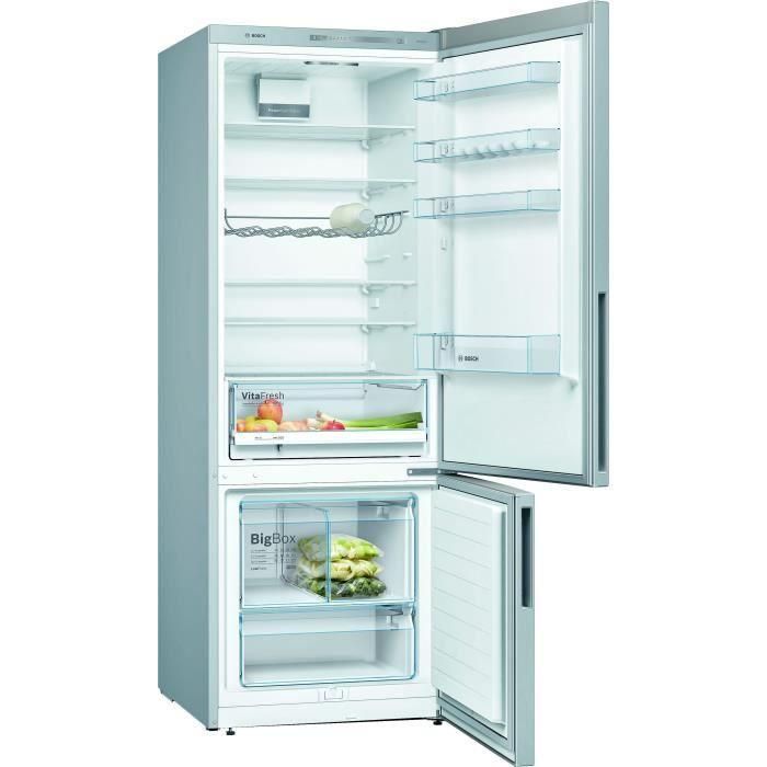 BOSCH KGV58VLEAS - Frigorífico combinado - 500 L (376 L + 124 L) - Gran capacidad frío bajo congelación - A ++ - L 70 x H 191 cm - Acero inoxidable 1 BOSCH KGV58VLEAS - Frigorífico combinado - 500 L (376 L + 124 L) - Gran capacidad frío bajo congelación - A ++ - L 70 x H 191 cm - Acero inoxidable 1