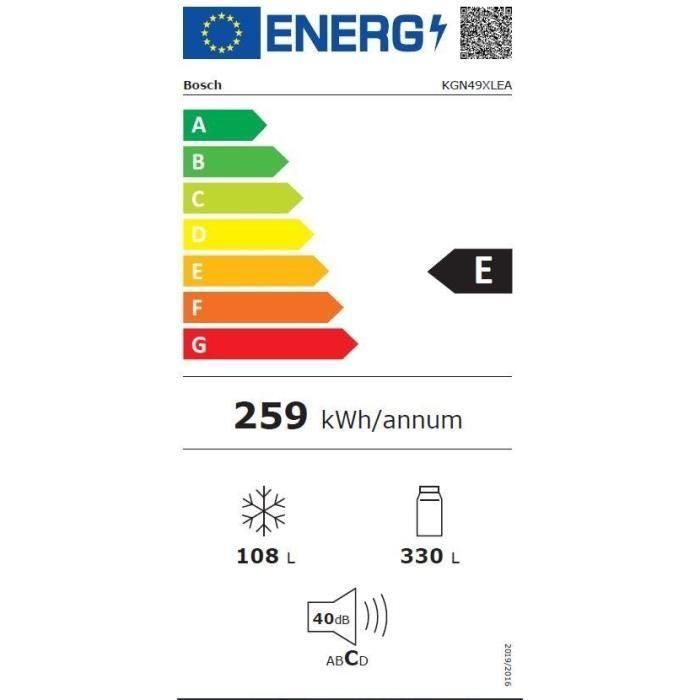 Frigorífico combinado independiente - BOSCH KGN49XLEA SER4 - 438 L - H203XL70XP67 cm - No Frost - acero inoxidable 3