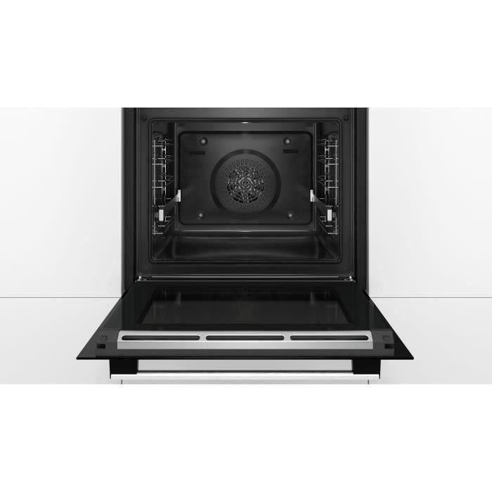 Horno multifunción de pirólisis - BOSCH SER6 - HBA5785S6 Acero inoxidable - Volumen del horno: 71l - Unidad de 9 modos de cocción - Al595xL594xP548mm