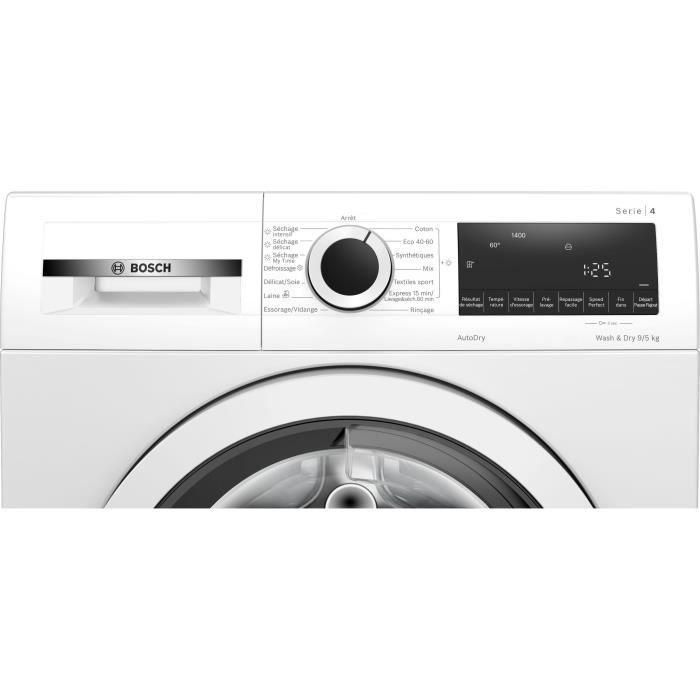Lavadora-secadora BOSCH WNA144V0FR SER4 - 9/5 kg - Inducción - L60cm - 1400 rpm - Blanco 4 Lavadora-secadora BOSCH WNA144V0FR SER4 - 9/5 kg - Inducción - L60cm - 1400 rpm - Blanco 4