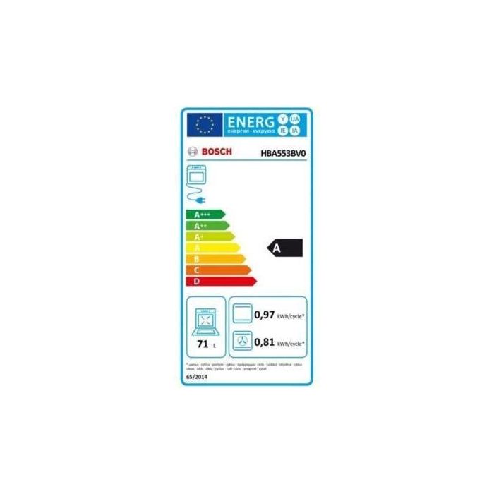 BOSCH HBA553BV0 - Horno eléctrico incorporado - Aire forzado 3D + - 71L - Limpieza Ecoclean - A - Blanco 1