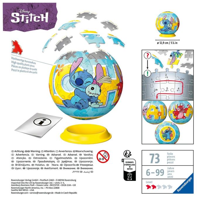 Puzzle Ball 3D Stitch 11596 Ravensburger 4 Puzzle Ball 3D Stitch 11596 Ravensburger 4