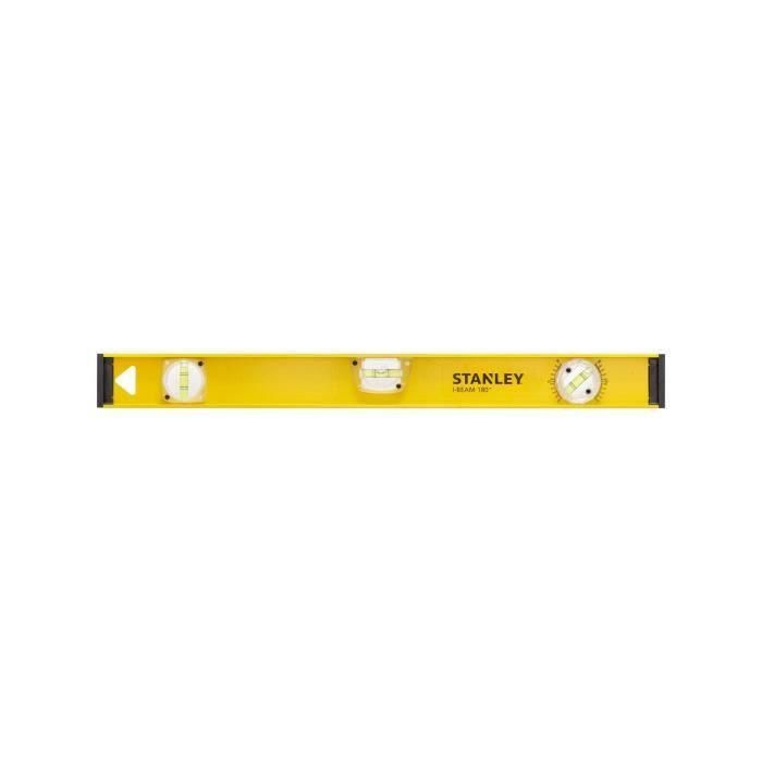 Stanley Nivel I-Beam 180 de 60cm con 3 viales reversibles (horizontal, vertical, pendiente orientable). Alta precisión +/- 1.5 mm/m. 1 Stanley Nivel I-Beam 180 de 60cm con 3 viales reversibles (horizontal, vertical, pendiente orientable). Alta precisión +/- 1.5 mm/m. 1