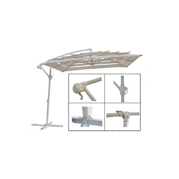 Parasol Terraza Y Jardin DKD Home Decor Blanco 250 x 250 x 250 cm 1