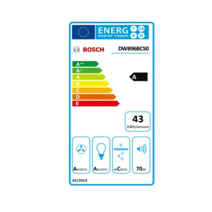 Campana Convencional BOSCH DWB96BC50 590 m³/h 70 dB 215W 1 Campana Convencional BOSCH DWB96BC50 590 m³/h 70 dB 215W 1