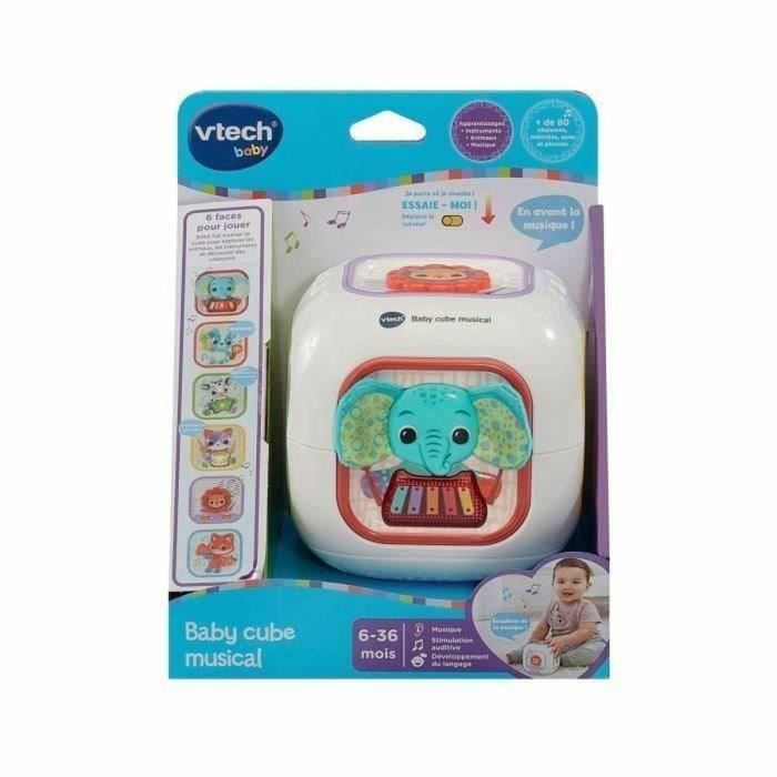 Vtech Baby Cubo Musical Didáctico para Bebés 6-36 Meses con 4 Botones de Animales, Texturas, 6 Canciones y 16 Melodías 4