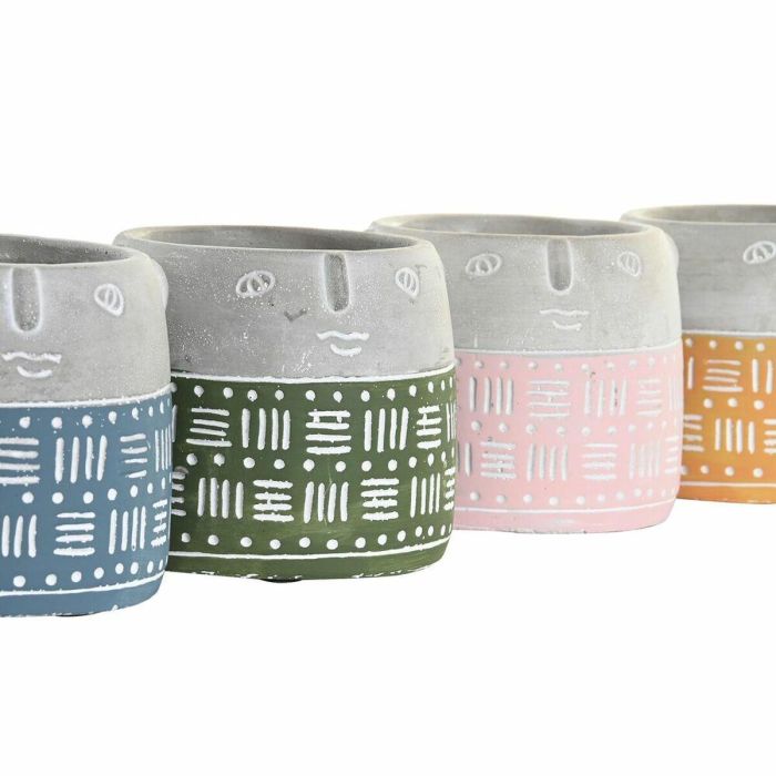Macetero Urban DKD Home Decor Verde Rosa 13 x 11 x 13 cm (4 Unidades) 2 Macetero Urban DKD Home Decor Verde Rosa 13 x 11 x 13 cm (4 Unidades) 2