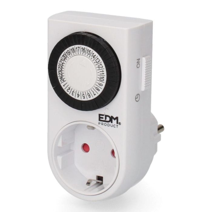 Edm Programador diario analógico 230V 16A 3500W - Blanco, Termoplástico, IP20