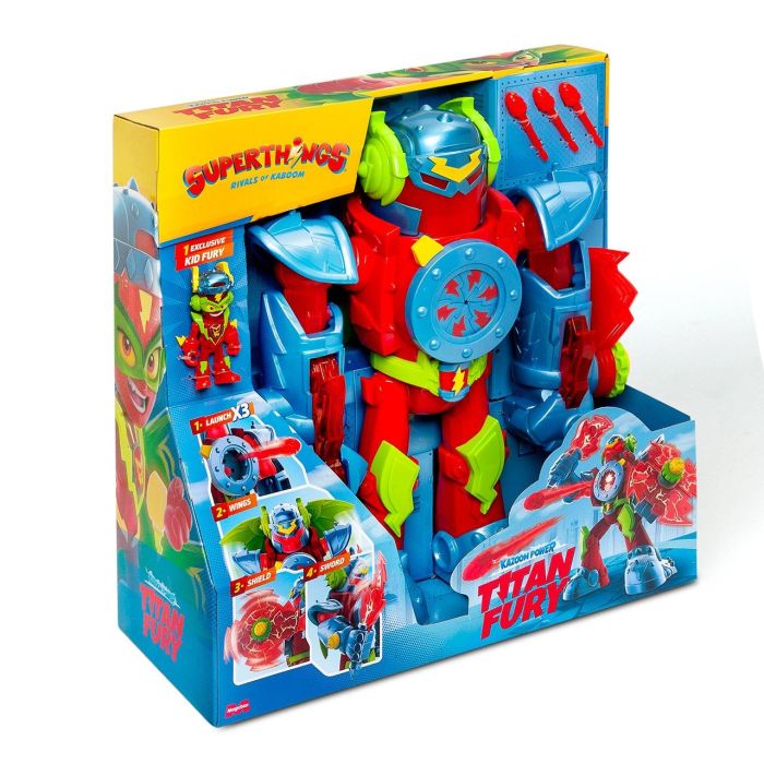 Superthings Figura S Titan Fury con Ruedas y Alas Extensibles - 40x40x17 cm - Edad +4 años 0 Superthings Figura S Titan Fury con Ruedas y Alas Extensibles - 40x40x17 cm - Edad +4 años 0
