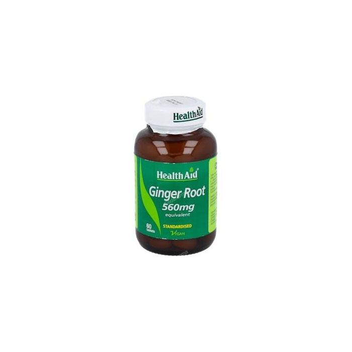 Health Aid Jengibre Raíz (Ginger Root) 60 Comprimidos para el Bienestar Digestivo, Apto para Veganos y Niños