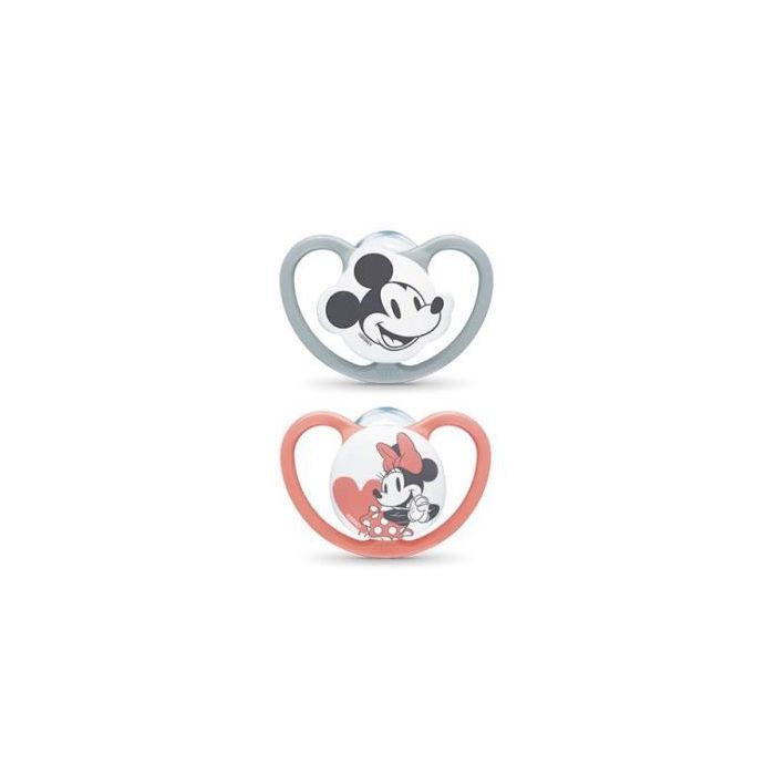 Chupete Space Mickey Rojo 0-6 Silicona 2Ud. Chupete Space Mickey Rojo 0-6 Silicona 2Ud.