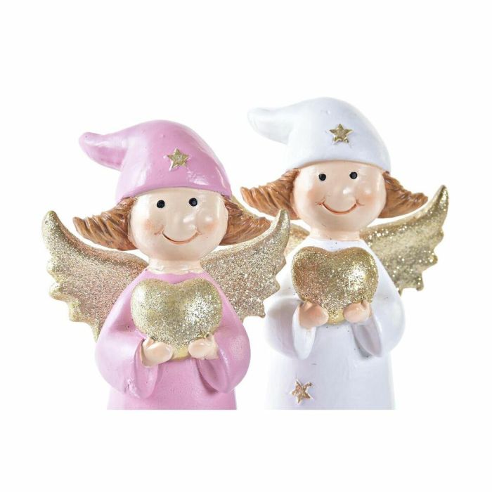 Figura Navidad Tradicional DKD Home Decor Blanco Rosa 5 x 14 x 7 cm (2 Unidades) 1 Figura Navidad Tradicional DKD Home Decor Blanco Rosa 5 x 14 x 7 cm (2 Unidades) 1
