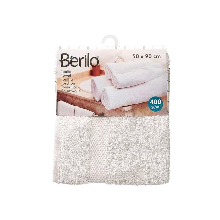 Berilo Toalla Lisa de Baño, 50x90 cm, Gris Claro, 80% Algodón y 20% Poliéster (Set de 24) 2 Berilo Toalla Lisa de Baño, 50x90 cm, Gris Claro, 80% Algodón y 20% Poliéster (Set de 24) 2