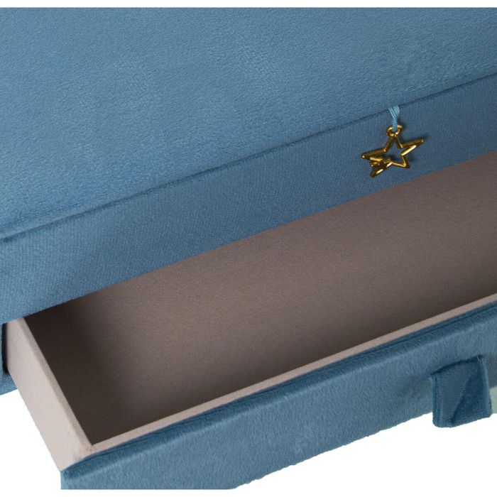 Caja-Joyero Alexandra House Living Azul Textil 29 x 11 x 18 cm 2