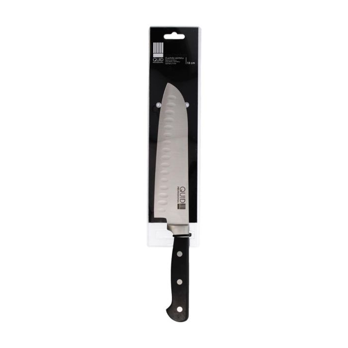 Quid Professional Cuchillo Santoku Inox Chef Black Acero Inoxidable Chef Profesional 18 cm (6 Unidades) Mango Soft Touch Negro 4