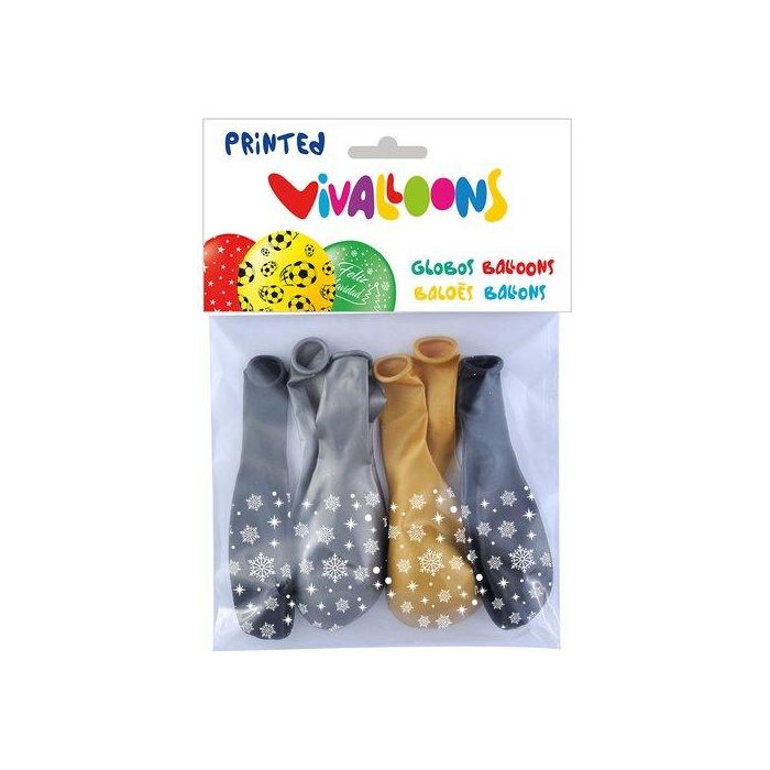 Globo Vivalloons Copos 5 Caras Oro/Plata Bolsa De 8