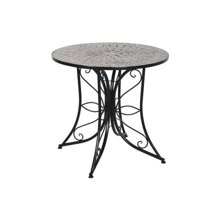 Mesa Redonda Comedor Terraza Y Jardin DKD Home Decor Negro Multicolor 80 x 76 x 80 cm 5