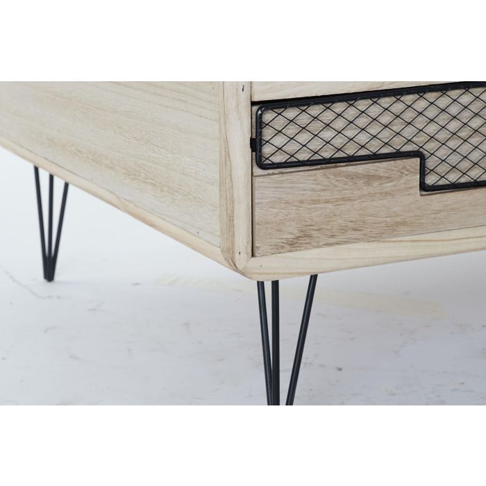 DKD Home Decor Mueble TV Morefond Indus Loft Natural Negro 115 x 43 x 61 cm 2