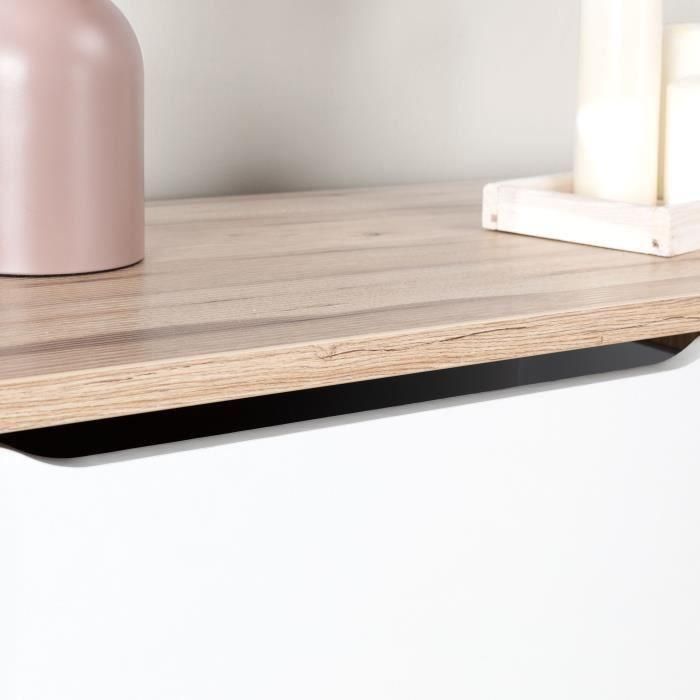 FINLANDEK VANKKA Cómoda Cajonera Escandinava, 3 Cajones, Roble y Blanco Mate, Patas Madera Maciza, 80x42x86 cm 5 FINLANDEK VANKKA Cómoda Cajonera Escandinava, 3 Cajones, Roble y Blanco Mate, Patas Madera Maciza, 80x42x86 cm 5