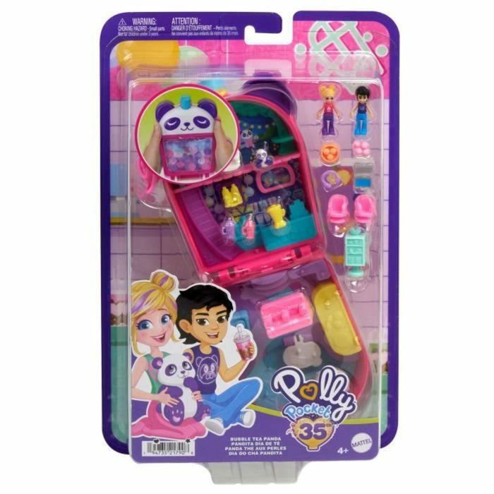 Polly Pocket Panda Bubble Tea Box con 2 minifiguras y panda HWN95 5
