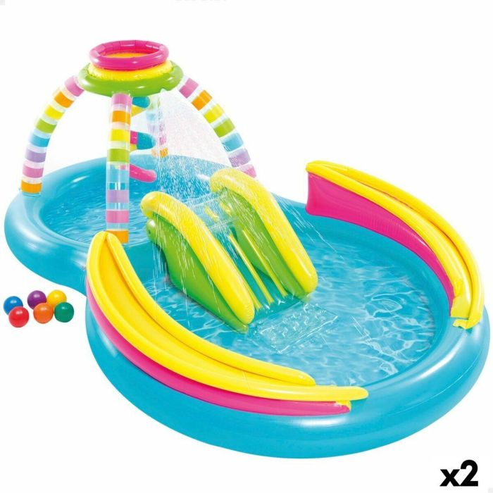 Piscina Hinchable para Niños Intex Arcoíris 374 L 295 x 109 x 191 cm (2 Unidades)