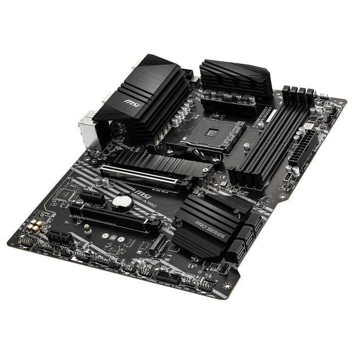 MSI B450-A-PRO Placa Base ATX AMD B450 Zócalo AM4 DDR4 128GB PCI Express SATA III Gigabit Ethernet Audio 8.0 Canales 3 MSI B450-A-PRO Placa Base ATX AMD B450 Zócalo AM4 DDR4 128GB PCI Express SATA III Gigabit Ethernet Audio 8.0 Canales 3