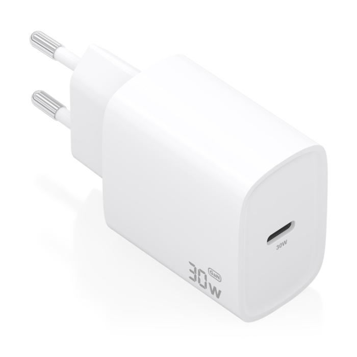 Aisens A110-0950 Cargador de Pared GaN USB-C 30W Blanco para portátil, móvil y tablet