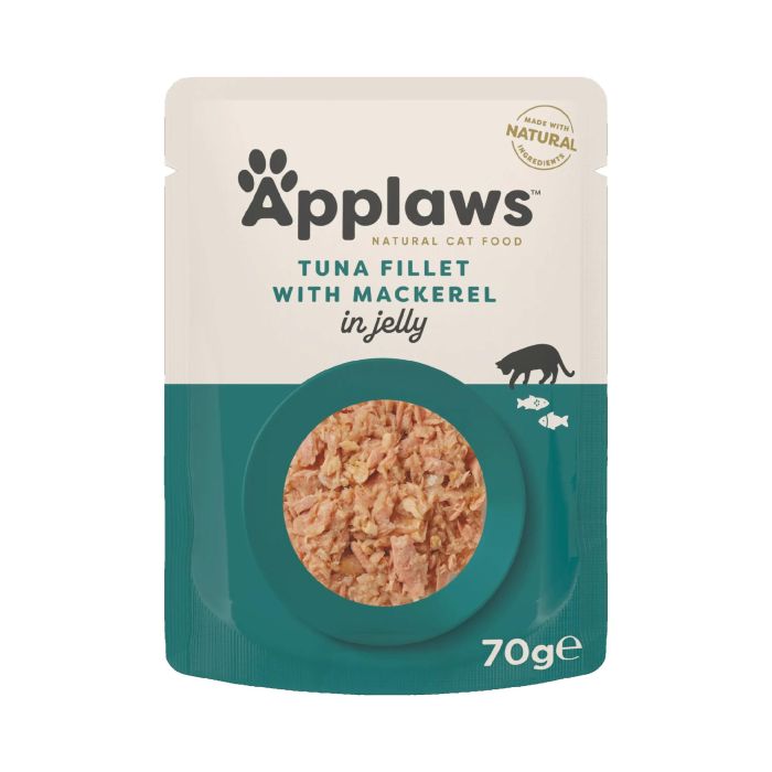 Applaws Sobres para Gato Filete de Atún y Caballa en Gelatina 16x70 gr