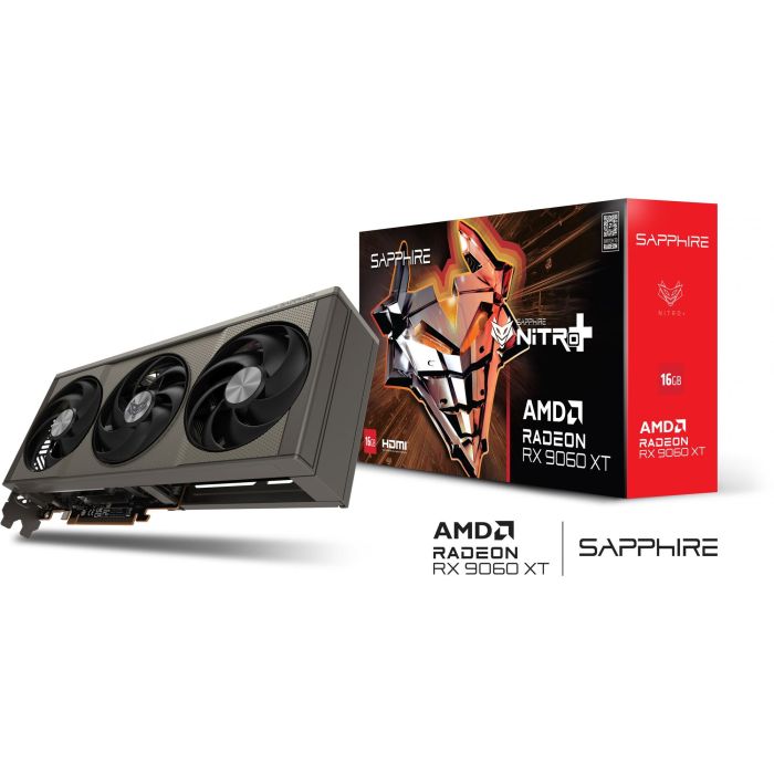 Sapphire RX 9060 XT 16GB NITRO+ AMD Radeon Gaming OC GDDR6 3 Fan – Tarjeta Gráfica 8GB, 2048 Stream Processors 8 Sapphire RX 9060 XT 16GB NITRO+ AMD Radeon Gaming OC GDDR6 3 Fan – Tarjeta Gráfica 8GB, 2048 Stream Processors 8