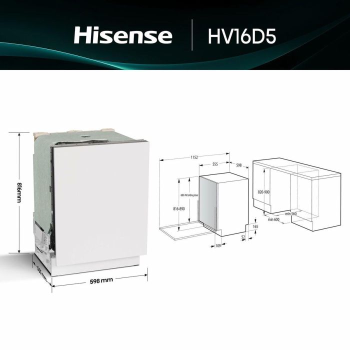 Lavavajillas Hisense HV16D5 0 Lavavajillas Hisense HV16D5 0