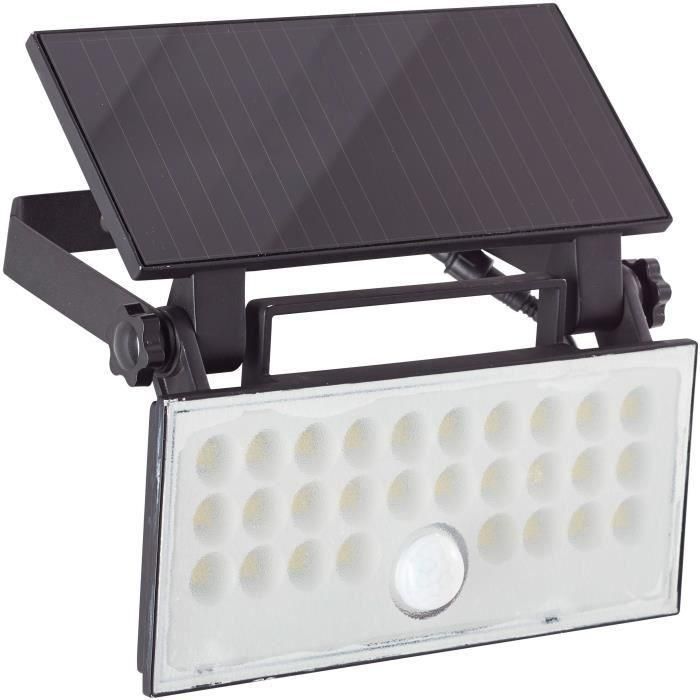 Aplique de exterior - BRILLIANT - LUTON - LED y solar - Detector de movimiento - Plástico y metal - 4 W - Negro