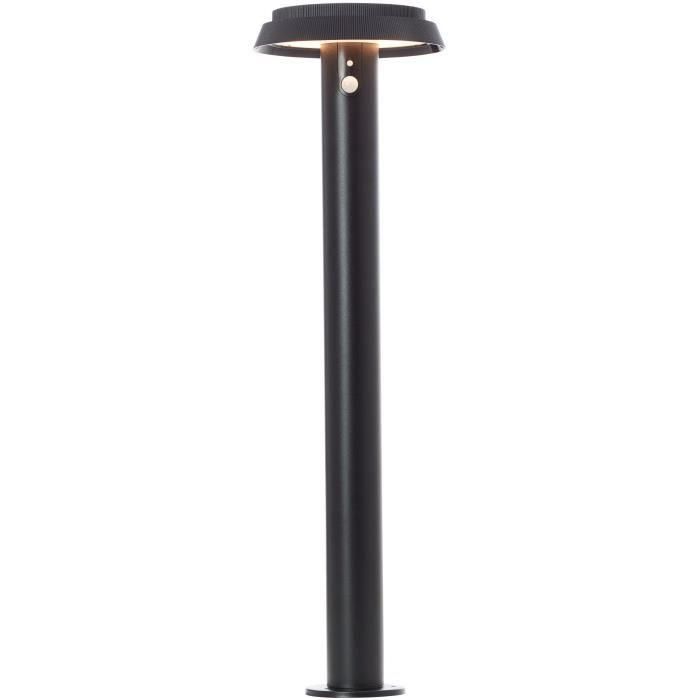 Poste de exterior - BRILLIANT - ALVERO - LED y solar - Detector de movimiento - Metal y plástico - 4 W - Negro 1