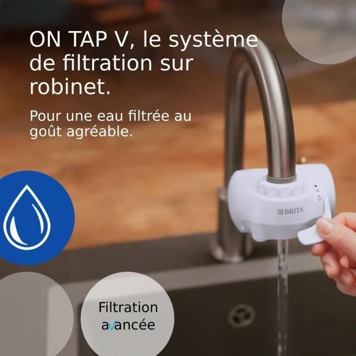 Sistema de filtración para grifo - BRITA - ON TAP V - 600 L de agua filtrada / 4 meses - 3 modos de uso - 5 adaptadores incluidos 1