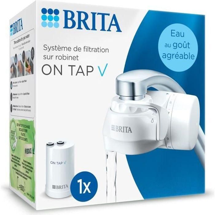 Sistema de filtración para grifo - BRITA - ON TAP V - 600 L de agua filtrada / 4 meses - 3 modos de uso - 5 adaptadores incluidos